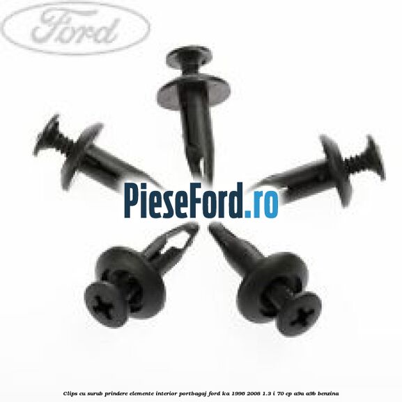 Clips cu surub prindere elemente interior portbagaj Ford Ka 1996-2008 1.3 i 70 cp A9A, A9B benzina