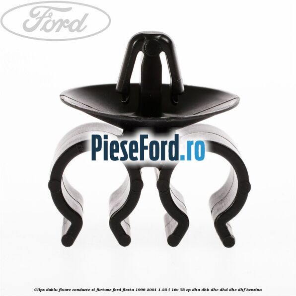 Clips dublu fixare conducte si furtune Ford Fiesta 1996-2001 1.25 i 16V 75 cp DHA, DHB, DHC, DHD, DHE, DHF benzina
