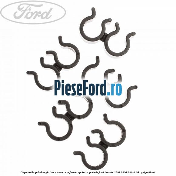 Clips dublu prindere furtun vacuum sau furtun spalator parbriz Ford Transit 1991-1994 2.5 TD 85 cp 4GA diesel