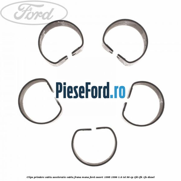 Clips prindere cablu acceleratie, cablu frana mana Ford Escort 1995-1998 1.8 TD 90 cp RFD, RFK, RFS diesel