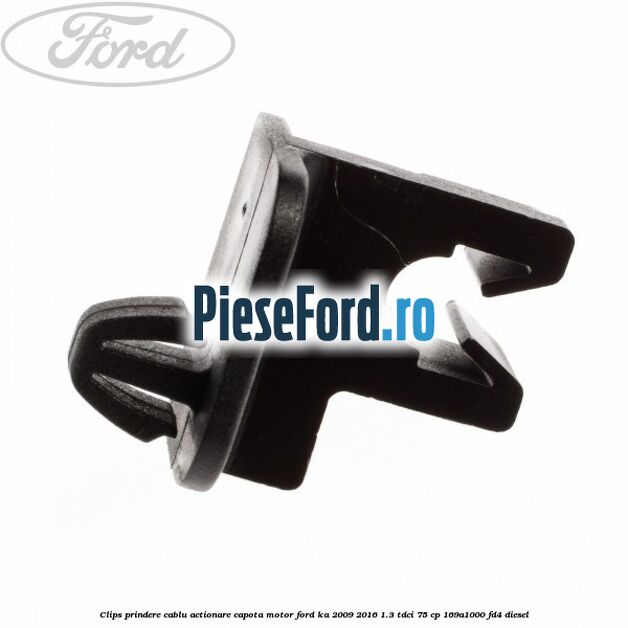 Clips prindere cablu actionare capota motor Ford Ka 2009-2016 1.3 TDCi 75 cp 169A1000, FD4 diesel