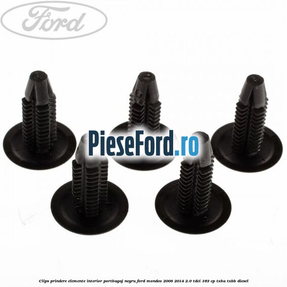Clips prindere elemente interior portbagaj negru Ford Mondeo 2008-2014 2.0 TDCi 163 cp TXBA, TXBB diesel