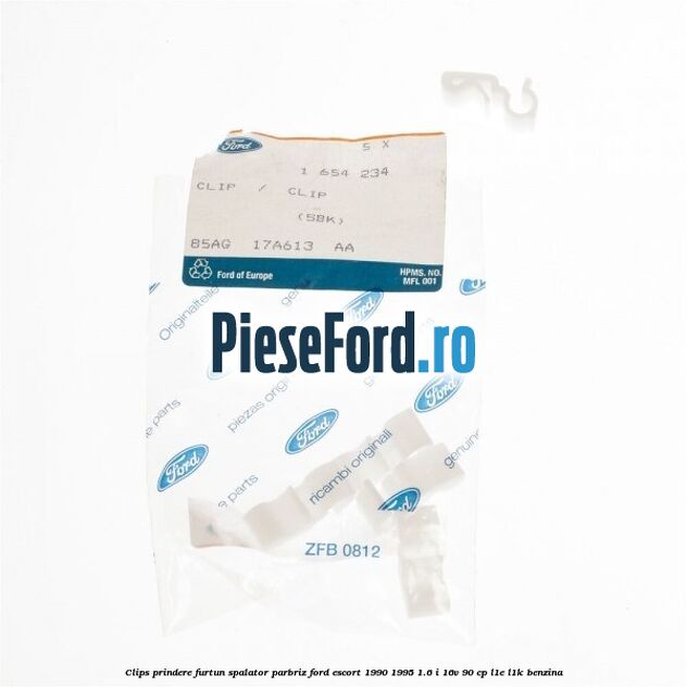Clips prindere furtun spalator parbriz Ford Escort 1990-1995 1.6 i 16V 90 cp L1E, L1K benzina
