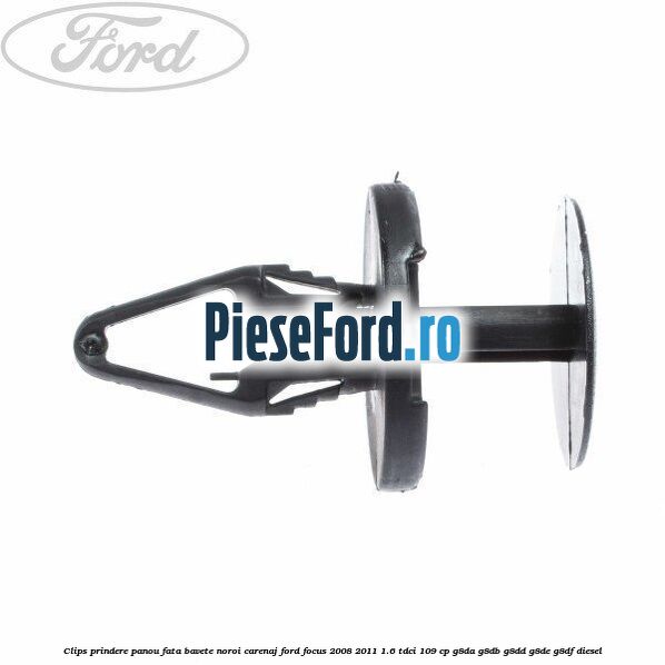 Clips prindere panou fata, bavete noroi, carenaj Ford Focus 2008-2011 1.6 TDCi 109 cp G8DA, G8DB, G8DD, G8DE, G8DF diesel