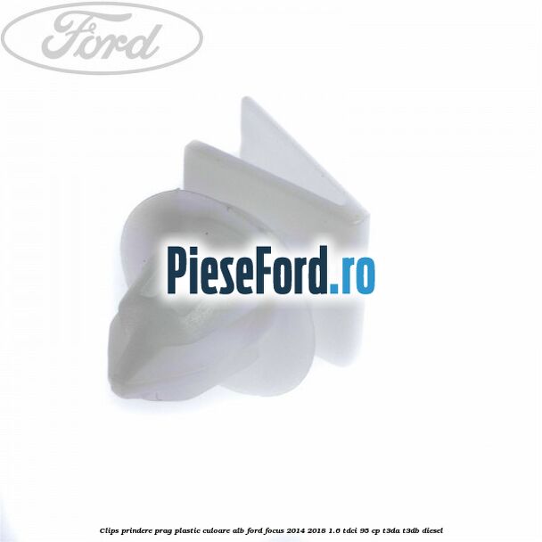 Clips prindere prag plastic culoare alb Ford Focus 2014-2018 1.6 TDCi 95 cp T3DA, T3DB diesel