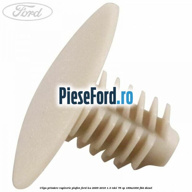 Clips prindere tapiterie plafon Ford Ka 2009-2016 1.3 TDCi 75 cp 169A1000, FD4 diesel