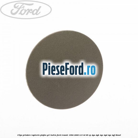 Clips prindere tapiterie plafon gri inchis Ford Transit 1994-2000 2.5 TD 85 cp 4GA, 4GB, 4GC, 4GD, 4GE, 4GF diesel