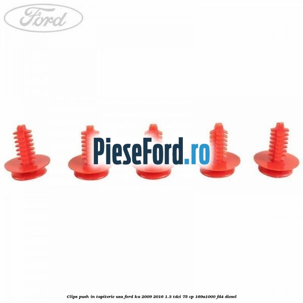 Clips push in tapiterie usa Ford Ka 2009-2016 1.3 TDCi 75 cp 169A1000, FD4 diesel