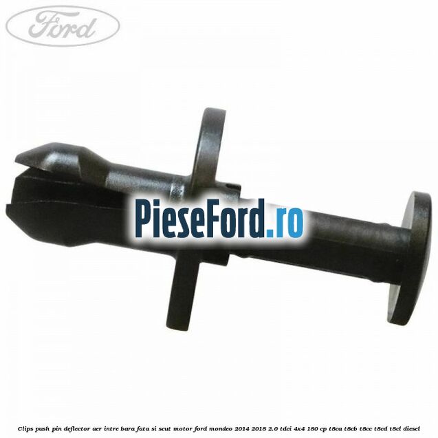 Clips push pin deflector aer intre bara fata si scut motor Ford Mondeo 2014-2018 2.0 TDCi 4x4 180 cp T8CA, T8CB, T8CC, T8CD, T8CL diesel