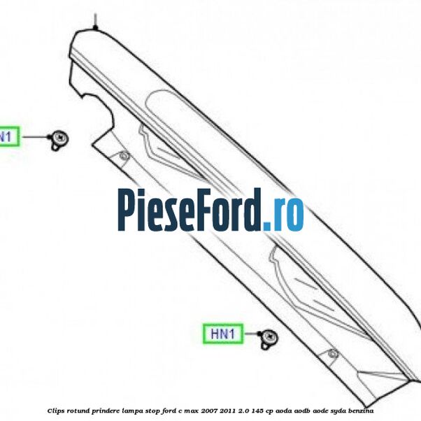 Clips rotund prindere lampa stop Ford C-Max 2007-2011 2.0 145 cp AODA, AODB, AODE, SYDA benzina