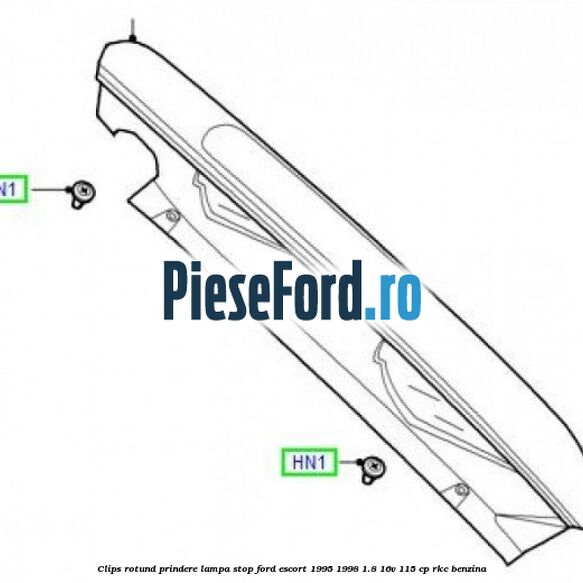Clips rotund prindere lampa stop Ford Escort 1995-1998 1.8 16V 115 cp RKC benzina