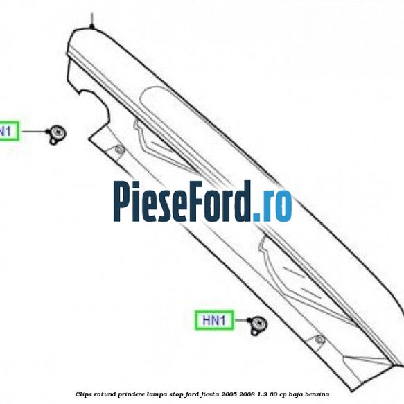 Clips rotund prindere lampa stop Ford Fiesta 2005-2008 1.3 60 cp BAJA benzina