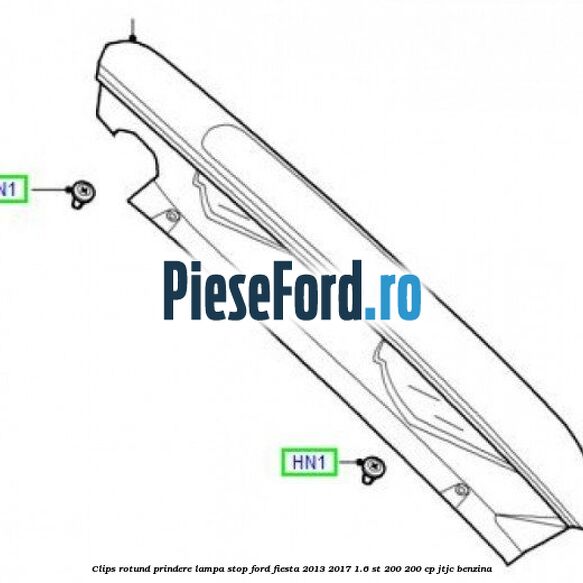 Clips rotund prindere lampa stop Ford Fiesta 2013-2017 1.6 ST 200 200 cp JTJC benzina