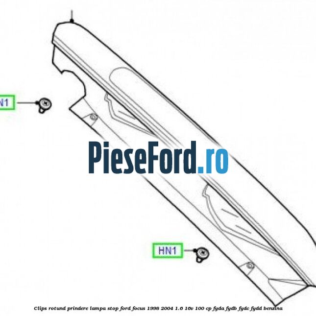 Clips rotund prindere lampa stop Ford Focus 1998-2004 1.6 16V 100 cp FYDA, FYDB, FYDC, FYDD benzina