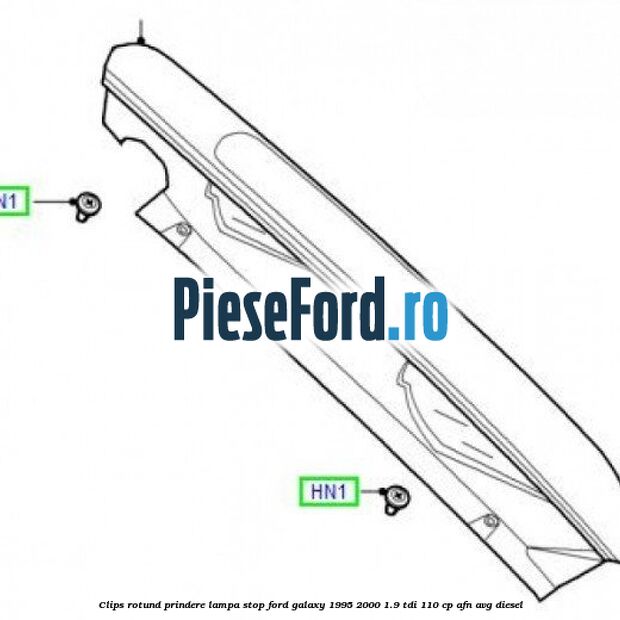 Clips rotund prindere lampa stop Ford Galaxy 1995-2000 1.9 TDI 110 cp AFN, AVG diesel