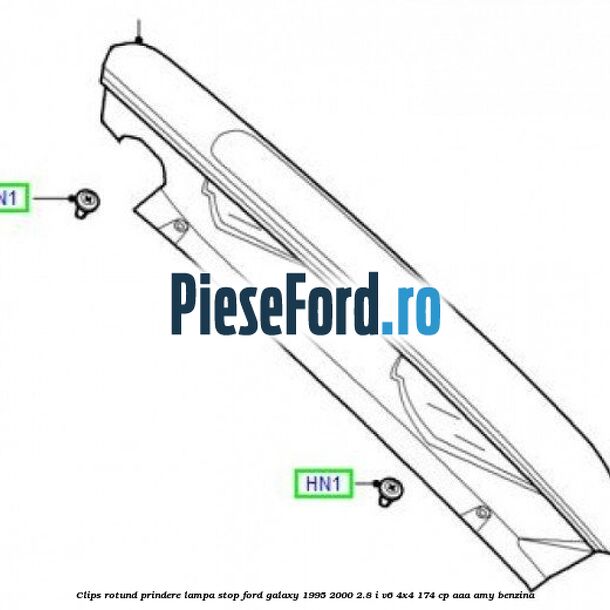 Clips rotund prindere lampa stop Ford Galaxy 1995-2000 2.8 i V6 4x4 174 cp AAA, AMY benzina