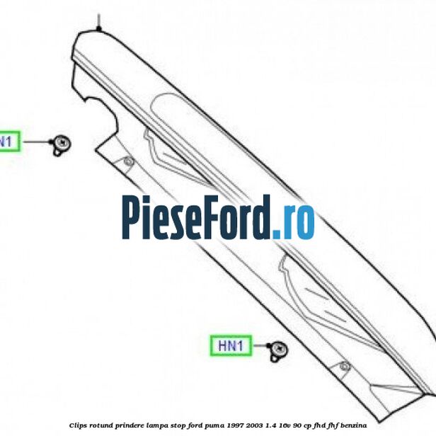Clips rotund prindere lampa stop Ford Puma 1997-2003 1.4 16V 90 cp FHD, FHF benzina