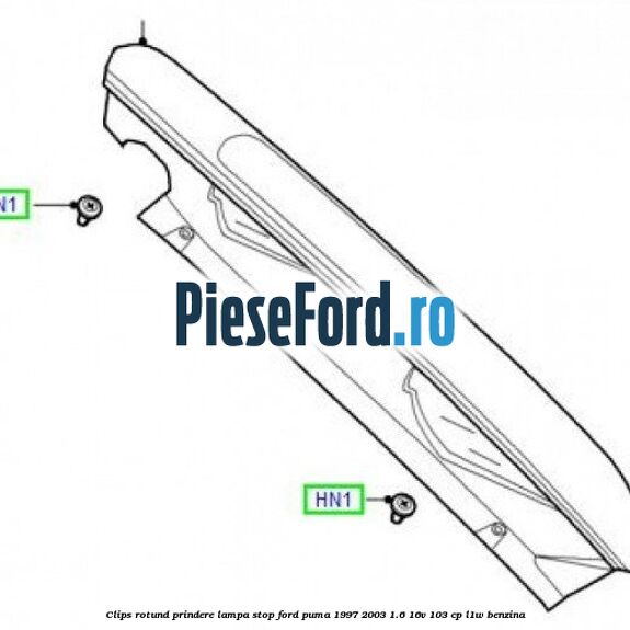 Clips rotund prindere lampa stop Ford Puma 1997-2003 1.6 16V 103 cp L1W benzina