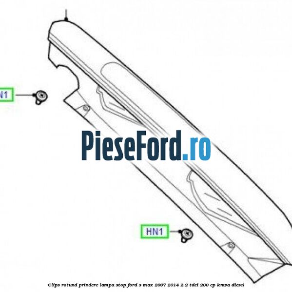Clips rotund prindere lampa stop Ford S-Max 2007-2014 2.2 TDCi 200 cp KNWA diesel