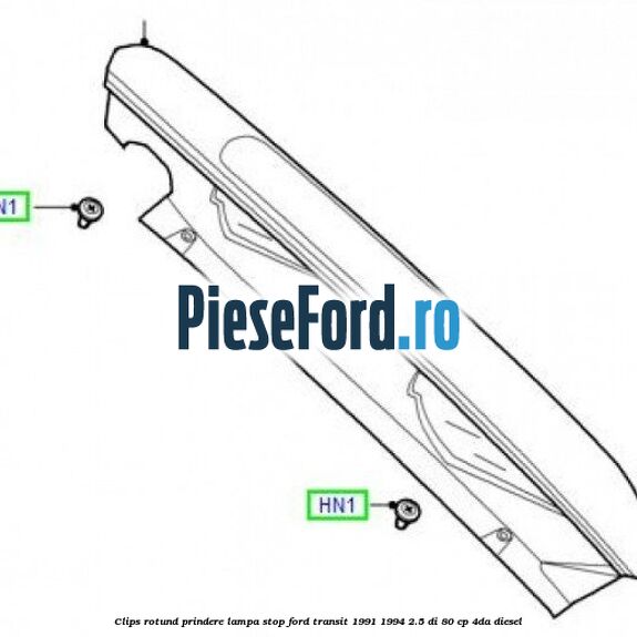 Clips rotund prindere lampa stop Ford Transit 1991-1994 2.5 DI 80 cp 4DA diesel