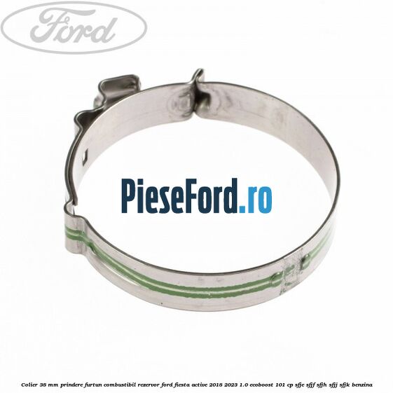 Colier 38 mm prindere furtun combustibil rezervor Ford Fiesta Active 2018-2023 1.0 EcoBoost 101 cp SFJE, SFJF, SFJH, SFJJ, SFJK benzina