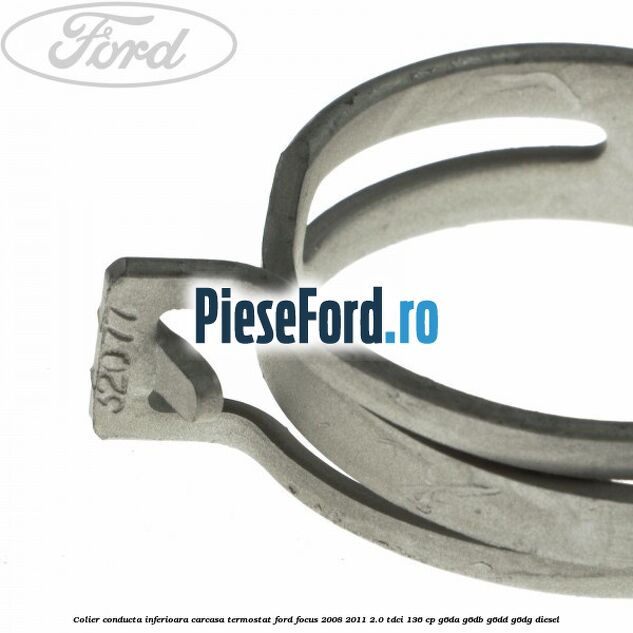 Colier conducta inferioara carcasa termostat Ford Focus 2008-2011 2.0 TDCi 136 cp G6DA, G6DB, G6DD, G6DG diesel
