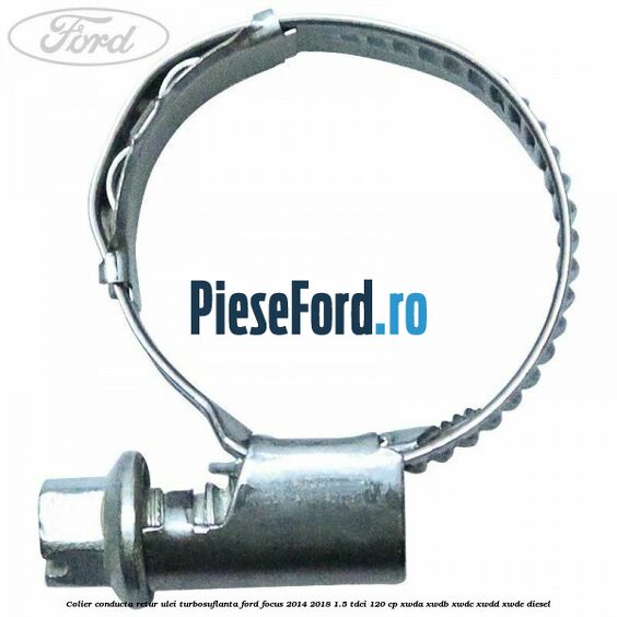 Colier conducta retur ulei turbosuflanta Ford Focus 2014-2018 1.5 TDCi 120 cp XWDA, XWDB, XWDC, XWDD, XWDE diesel