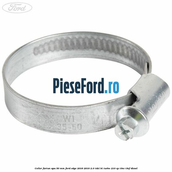 Colier furtun apa 50 mm Ford Edge 2016-2018 2.0 TDCi Bi-Turbo 210 cp T9CE, T9CF diesel