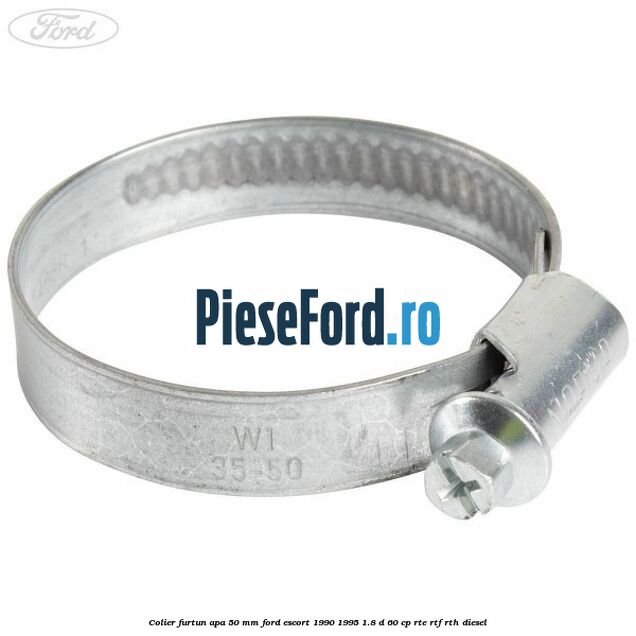 Colier furtun apa 50 mm Ford Escort 1990-1995 1.8 D 60 cp RTE, RTF, RTH diesel