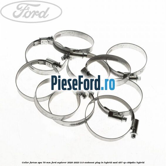 Colier furtun apa 70 mm Ford Explorer 2020-2023 3.0 EcoBoost Plug-in Hybrid AWD 457 cp C30PDTX hybrid