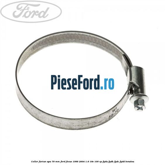 Colier furtun apa 70 mm Ford Focus 1998-2004 1.6 16V 100 cp FYDA, FYDB, FYDC, FYDD benzina