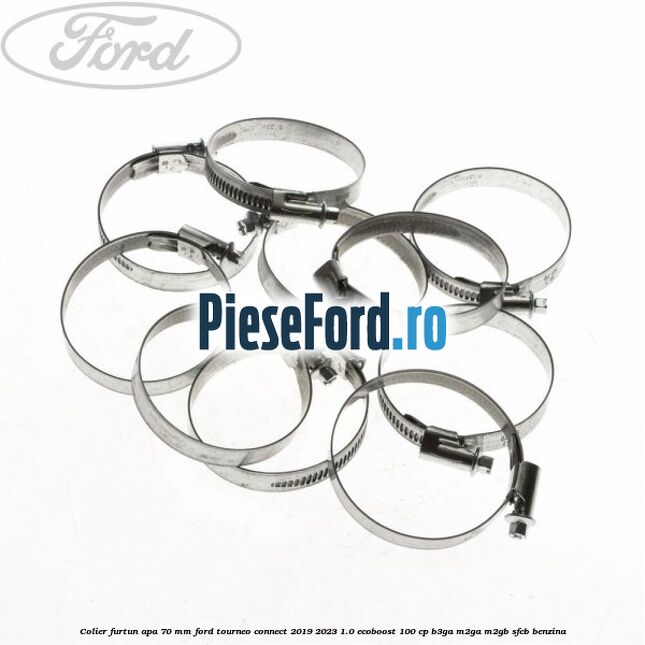 Colier furtun apa 70 mm Ford Tourneo Connect 2019-2023 1.0 EcoBoost 100 cp B3GA, M2GA, M2GB, SFCB benzina