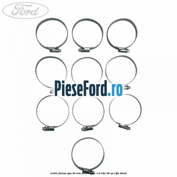 Colier furtun apa 80 mm Ford B-Max 1.6 TDCi 95 cp T3JB diesel