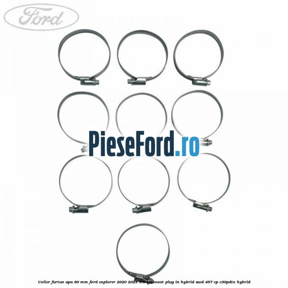 Colier furtun apa 80 mm Ford Explorer 2020-2023 3.0 EcoBoost Plug-in Hybrid AWD 457 cp C30PDTX hybrid