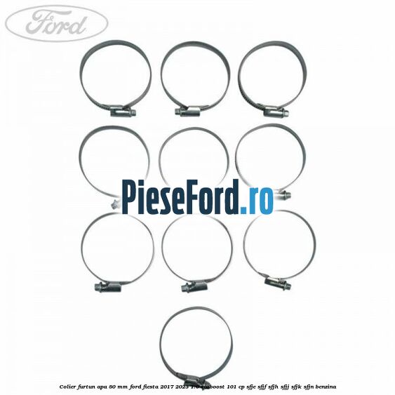 Colier furtun apa 80 mm Ford Fiesta 2017-2023 1.0 EcoBoost 101 cp SFJE, SFJF, SFJH, SFJJ, SFJK, SFJN benzina