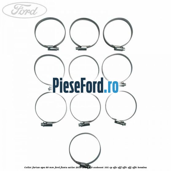 Colier furtun apa 80 mm Ford Fiesta Active 2018-2023 1.0 EcoBoost 101 cp SFJE, SFJF, SFJH, SFJJ, SFJK benzina