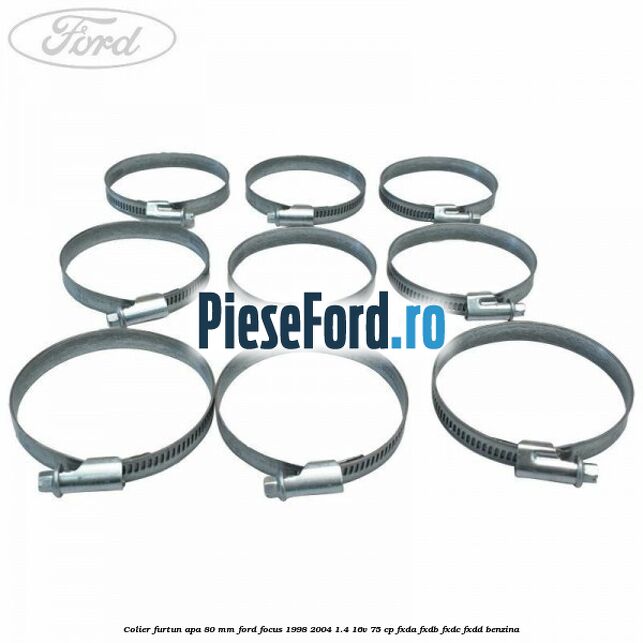 Colier furtun apa 80 mm Ford Focus 1998-2004 1.4 16V 75 cp FXDA, FXDB, FXDC, FXDD benzina