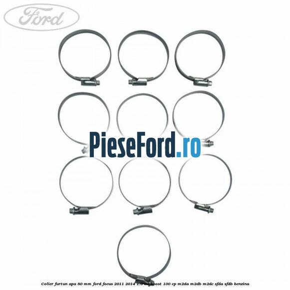 Colier furtun apa 80 mm Ford Focus 2011-2014 1.0 EcoBoost 100 cp M2DA, M2DB, M2DC, SFDA, SFDB benzina