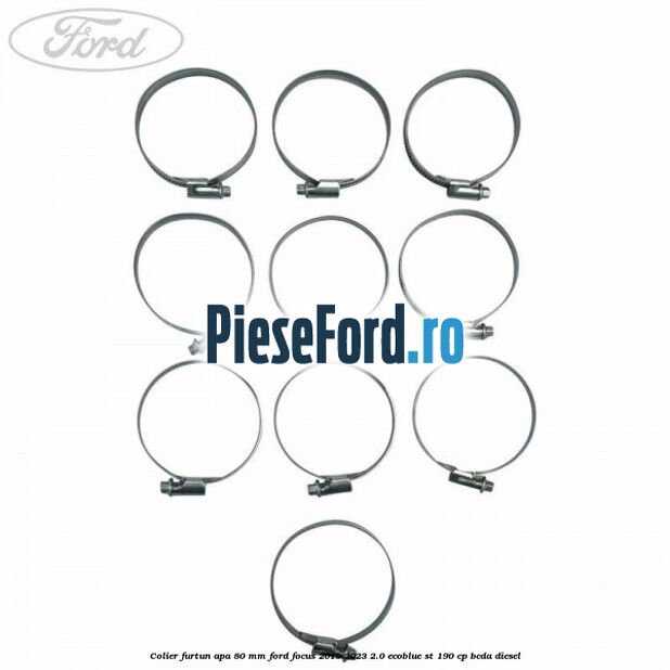 Colier furtun apa 80 mm Ford Focus 2019-2023 2.0 EcoBlue ST 190 cp BCDA diesel