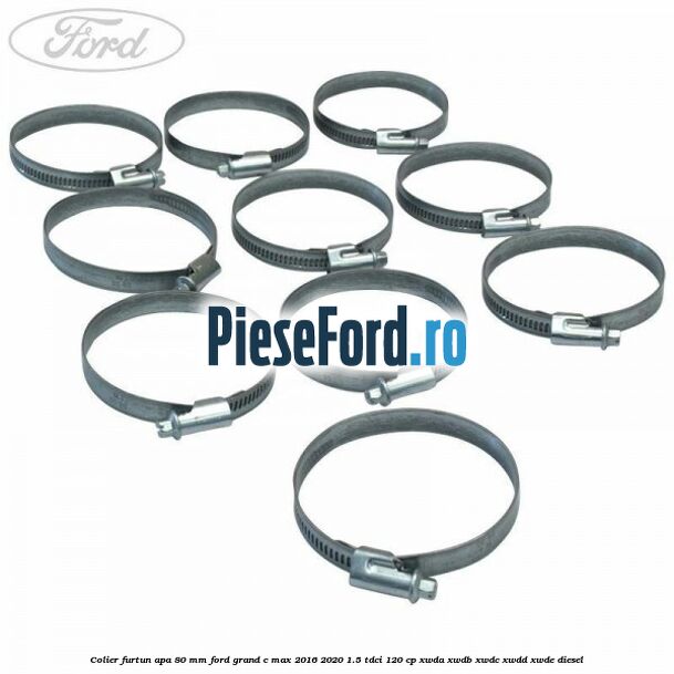 Colier furtun apa 80 mm Ford Grand C-Max 2016-2020 1.5 TDCi 120 cp XWDA, XWDB, XWDC, XWDD, XWDE diesel