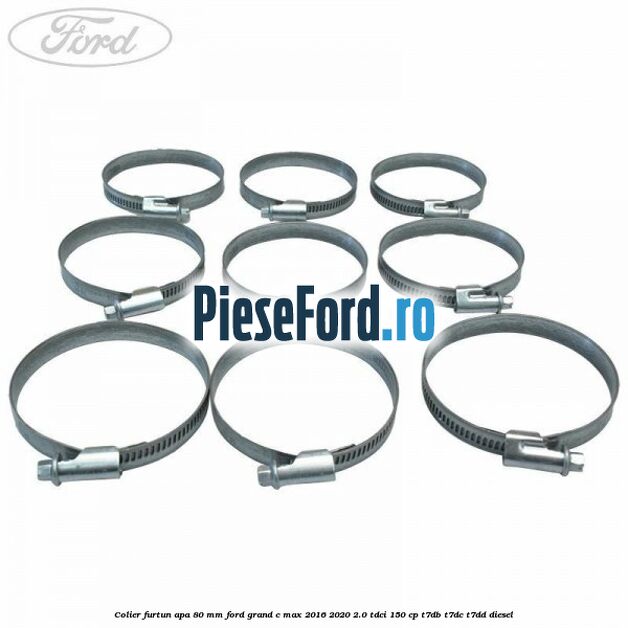 Colier furtun apa 80 mm Ford Grand C-Max 2016-2020 2.0 TDCi 150 cp T7DB, T7DC, T7DD diesel