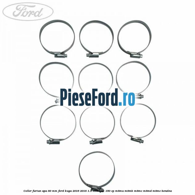 Colier furtun apa 80 mm Ford Kuga 2016-2018 1.5 EcoBoost 150 cp M8MA, M8MB, M8MC, M8MD, M8ME benzina