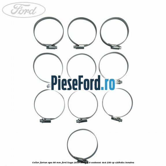 Colier furtun apa 80 mm Ford Kuga 2016-2018 2.0 EcoBoost 4x4 230 cp C20HDTX benzina