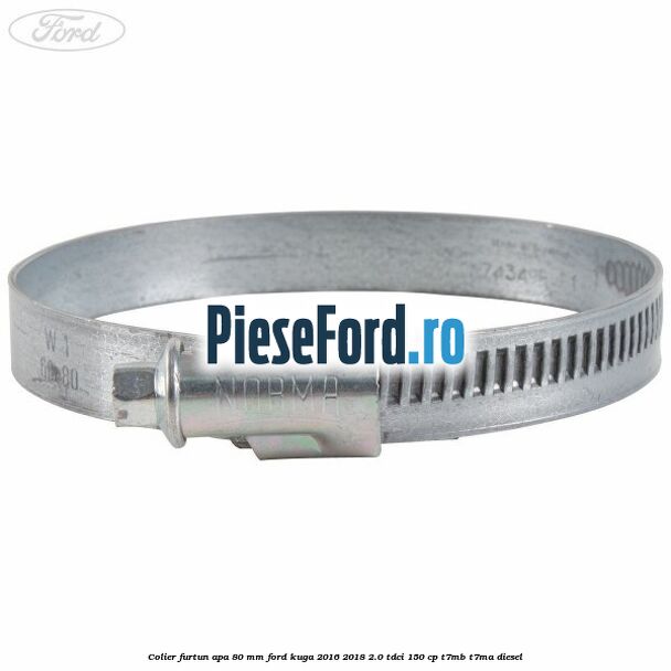 Colier furtun apa 80 mm Ford Kuga 2016-2018 2.0 TDCi 150 cp T7MB, T7MA diesel