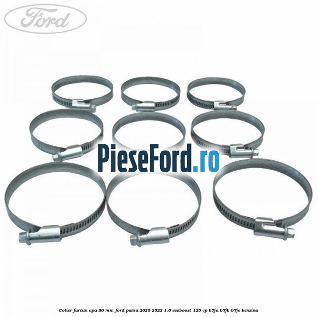 Colier furtun apa 80 mm Ford Puma 2020-2023 1.0 EcoBoost 125 cp B7JA, B7JB, B7JE benzina