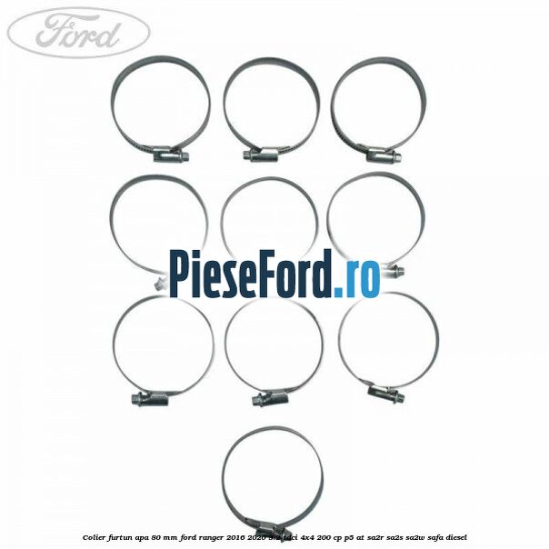 Colier furtun apa 80 mm Ford Ranger 2016-2020 3.2 TDCi 4x4 200 cp P5-AT, SA2R, SA2S, SA2W, SAFA diesel