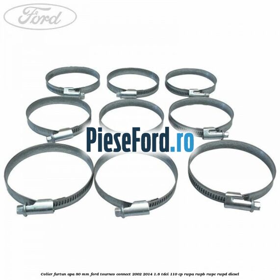 Colier furtun apa 80 mm Ford Tourneo Connect 2002-2014 1.8 TDCi 110 cp RWPA, RWPB, RWPC, RWPD diesel