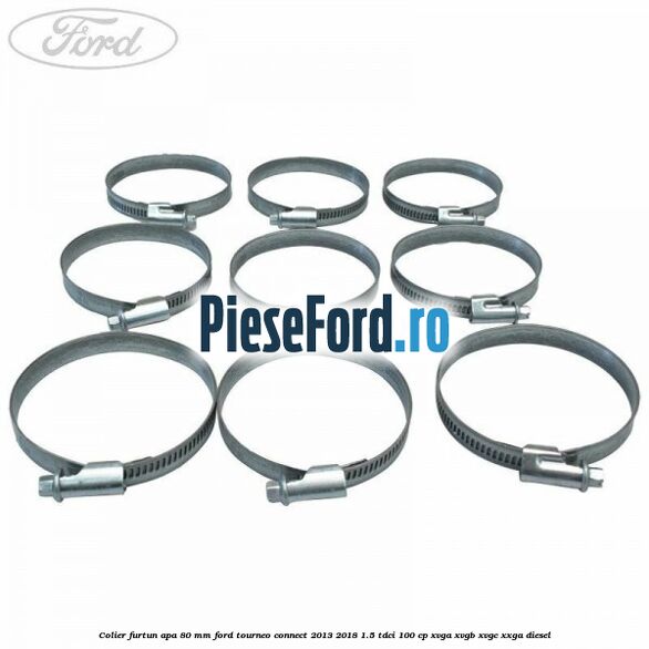 Colier furtun apa 80 mm Ford Tourneo Connect 2013-2018 1.5 TDCi 100 cp XVGA, XVGB, XVGC, XXGA diesel