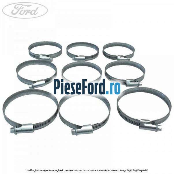 Colier furtun apa 80 mm Ford Tourneo Custom 2019-2023 2.0 EcoBlue mHEV 130 cp BKFC, BKFD Hybrid