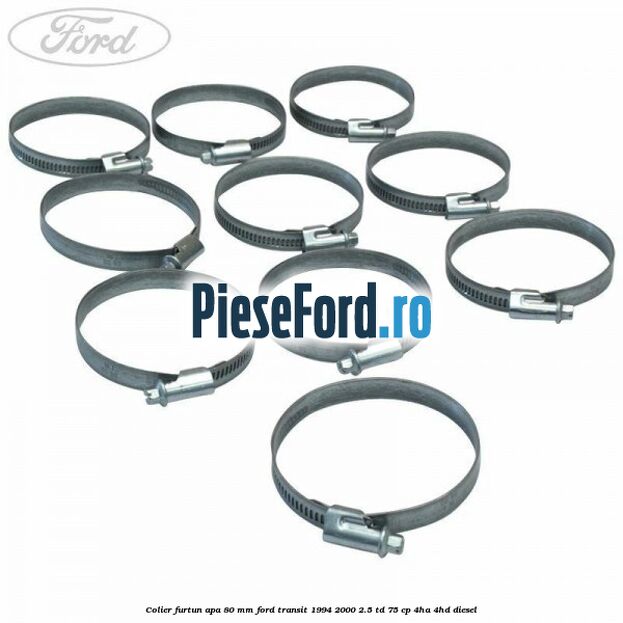Colier furtun apa 80 mm Ford Transit 1994-2000 2.5 TD 75 cp 4HA, 4HD diesel